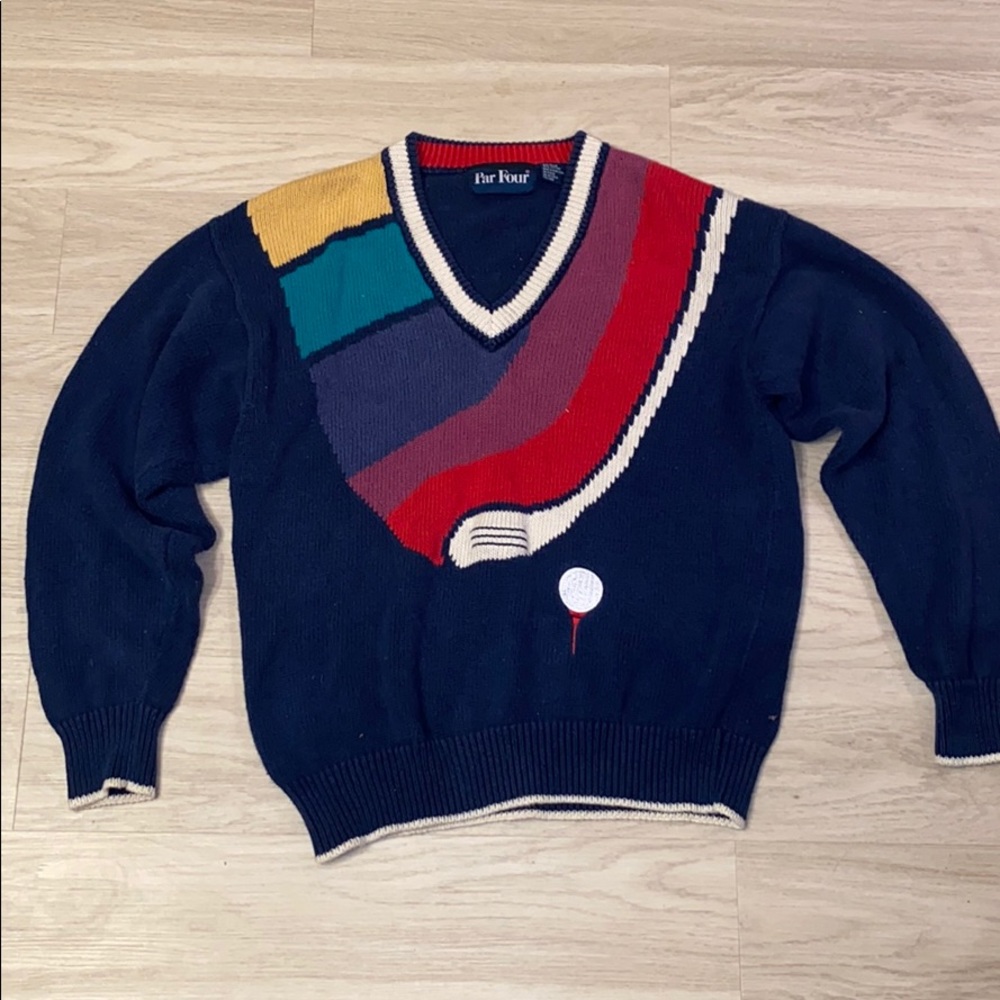Vintage neck golfing sweater